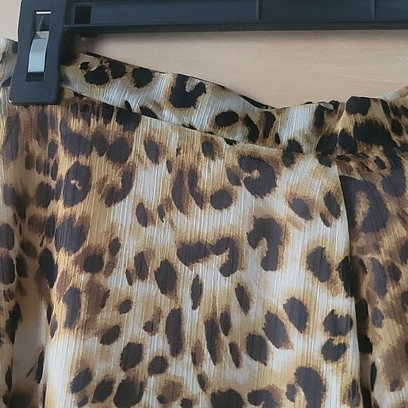 NEW Naven Leopard S M Modest Flowy Long A Line Chiffon Sheer Flare Maxi Skirt - Picture 7 of 12